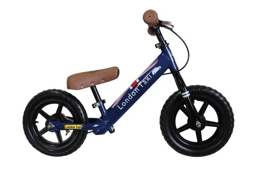 キックバイク ペダルなし自転車 リアブレーキ標準装備 ノーパンクタイヤ London Taxi (ロンドンタクシー) 12インチ ブルー JP8736