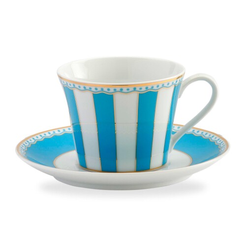 Noritake ノリタケ カップ ソーサー ( コーヒー ティー 兼用) 250cc カーニバル ライトブルー ファインポーセレン T002B/M-253