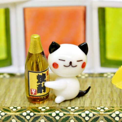 フォーカート かわいい 猫 手作り ガラス細工 のんべえネコ CYK1539 [2]