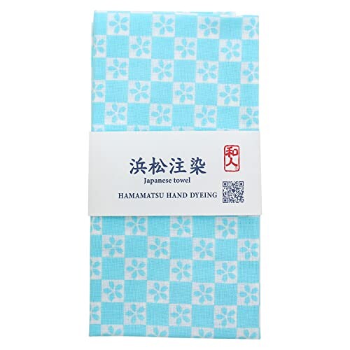 日本製 手ぬぐい 綿100% 伝統技法 浜松注染 「桜市松」 サックス (切りっぱなし) 約34×90cm 手作業 日本製 手ぬぐい 綿100% 伝統技法 浜松注染 「桜市松」 サックス (切りっぱなし) 約34×90cm 手作業