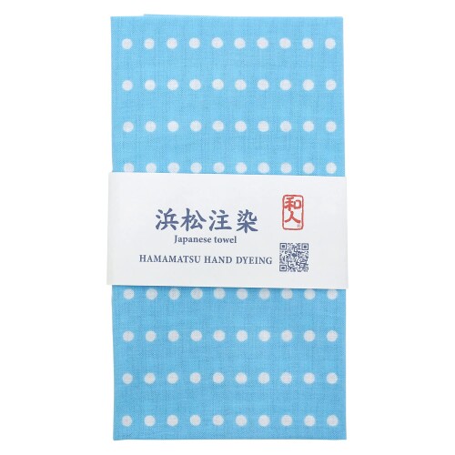 メリーナイト(Merry Night)日本製 手ぬぐい 綿100% 伝統技法 浜松注染 「豆絞り」 サックス (切りっぱなし) 約34×90cm 手作業 メリーナイト(Merry Night)日本製 手ぬぐい 綿100% 伝統技法 浜松注染 「豆絞り」 サックス (切りっぱなし) 約34×90cm 手作業