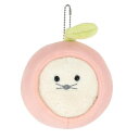 サンレモン ポッコとりんご キーチェーン はつかねずみ WH 9.5×9×9.5cm 動物 ぬいぐるみ ハツカネズミ アニマル りんごのおうち P-9692