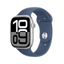 Apple Watch Series 10(GPS + Cellularモデル)- 46mmシルバーアルミニウムケースとデニムスポーツバンド - M/Lを組み合...