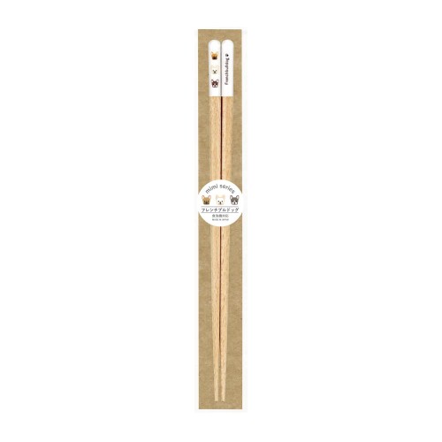 Rakuten - 田中箸店 mimi 犬 箸 フレンチブルドッグ 23cm 食洗機対応 すべり止め加工 つまみやすい すべらない お箸 木 日本製 丈夫 男性 滑り止め 子供 おしゃれ かわいい デザイン 持ちやすい ギフ