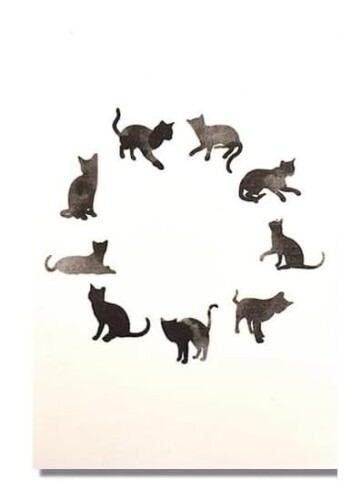 天然繊維 吸水性 ドイツのフキン 3枚セット 黒猫シルエット
