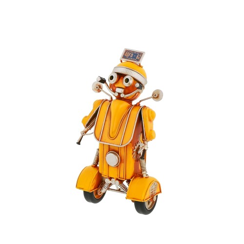 Benny's(ベニーズ) ブリキ ロボット インテリア雑貨 ビッグスケール 15×8.5×高さ23.5cm おしゃれ バイク アンティーク オブジェ イエロー RC-026