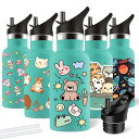 ステンレス水筒 350ml 子供用 可愛い カラフル 二重構造 304ステンレス製 保温・保冷対応 漏れ防止 ストロー付き 軽量 食洗機・炭酸・保温保冷対応 漏れ防止 学校・旅行・アウトドア用(3)