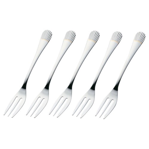 Noritake ノリタケ ケーキ フォーク セット 13.5cm スタークレスト 5本 部分 金 メッキ ステンレス CF5Y/210AK