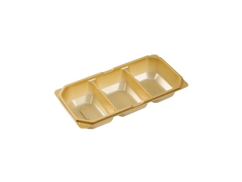 Disposable - 中央化学 紙製容器 SKS 302 3S 金-W 中皿(208×108×37mm)50枚入 テイクアウト・エコ・弁当・寿司・お重