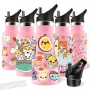 ステンレス水筒 350ml 子供用 可愛い カラフル 二重構造 304ステンレス製 保温・保冷対応 漏れ防止 ストロー付き 軽量 食洗機・炭酸・保温保冷対応 漏れ防止 学校・旅行・アウトドア用(3)