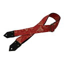 Spice Note スパイスノート ギターストラップ Dragons & Flowers ジャガード生地 日本製 ES-PJ50DF/RED レッド (全長820mm~1450mm)