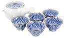 波佐見焼 御堂窯 急須 茶器 セット (化粧箱入) 青海波尽し富士 86307