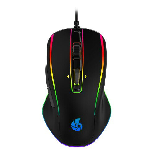 センチュリー 「RACEN」 RGBゲーミングマウス CRC-GMRGB01_FP 6段階DPI 変更可能 (Pixart PMW3325(IR LED)搭載)