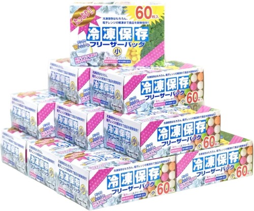 大日産業 たっぷり冷凍保存フリーザーバッグ小 720枚 (60枚×12箱) 16cm×17cm Wジッパー 透明 新鮮保存 大容量