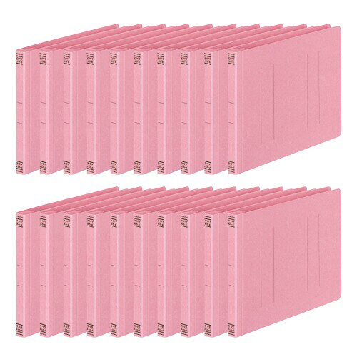 コクヨ(KOKUYO) ファイル フラットファイル 紙表紙 樹脂製とじ具 2穴 A5 横 ピンク 20冊セット フ-V17PX20