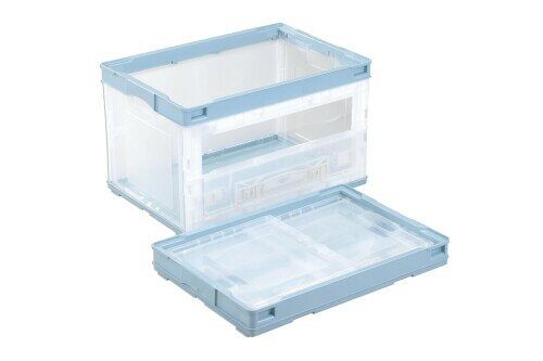 折りたたみコンテナー 片扉(長辺扉) CB-51NRL片扉L ライトブルー 5個セット 日本製