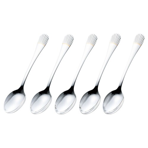Noritake ノリタケ ティー スプーン セット 13.1cm スタークレスト 5本 部分 金 メッキ ステンレス T5Y/210AK