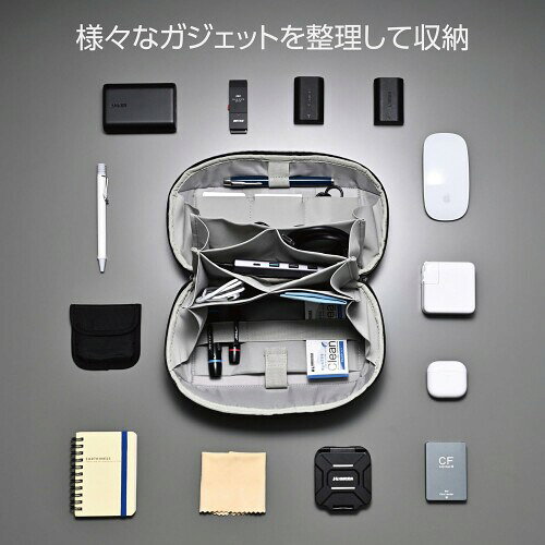 ハクバ HAKUBA インナーケース ヴァレック(Varech) ガジェットポーチ M180 ブラック PC周辺小物用収納 180度開口 軽量 ショルダーベルト・持ち手付 撥水生地使用 AMZVGPM180BK 4977187214796 mannishboy-24265703 マニッシュボーイ サンプル画像3