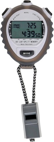 CREPHA(クレファー) ストップウォッチ デジタル スポーツ アラーム ラップ カウントダウン タイマー ホワイト TEV-4026-WT 本体サイズ:(約)高さ83.0×幅65.0×厚さ23.0mm 本体重量:(約)68g 駆動:バッテリータイプ 防水/機能:日常生活防水(3気圧防水)、時計機能(12/24時間表示)、カレンダー、通常計測(最大計測時間:9時間59分59秒99)、積算計測、ラップタイム計測(60メモリー)、スプリットタイム計測、カウントダウンタイマー(最長設定時間:9時間59分59秒)、アラーム、確認音ON/OFF切り替え 保証期間:1年間 ■操作音ON OFF設定 操作音を消すことができるので、音が出せない場所でも使用できるストップウォッチ。 ■運動会や競技会に必要な装備が充実。 ストップウォッチのストラップにホイッスルが一緒になっています。 ■仕様やサイズ 本体サイズ:(約)高さ83.0×幅65.0×厚さ23.0mm 駆動:バッテリータイプ 保証期間:1年間 商品コード20082046975商品名CREPHA(クレファー) ストップウォッチ デジタル スポーツ アラーム ラップ カウントダウン タイマー ホワイト TEV-4026-WT型番TEV-4026-WTサイズ本体サイズ：(約)高さ83.0&times;幅65.0&times;厚さ23.0mmカラーホワイト※他モールでも併売しているため、タイミングによって在庫切れの可能性がございます。その際は、別途ご連絡させていただきます。※他モールでも併売しているため、タイミングによって在庫切れの可能性がございます。その際は、別途ご連絡させていただきます。