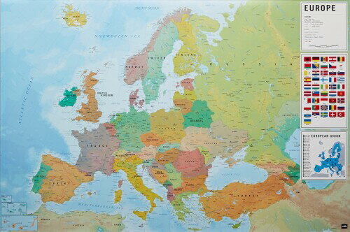 トライエックス ポスター ヨーロッパ地図 61×91.5cm GPE-5010