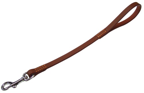 Harness Leash - ONS ドイツナメシ短引革 45cm #15 茶 (中型犬) (犬用リード)