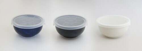 丸鎌陶器(Marukama Touki) 保存容器 セット 美濃焼 三彩いろどり パック 小鉢（3色組） 積み重ね