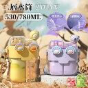 水筒 二層水筒 キッズ 子供 2WAY 530ml 780ml ストロー 直飲み ストラップ ワンタッチ マグボトル 男の子 女の子 かわいい 大人 ボトル こ...