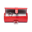 ラポート ロンドン(Rapport LONDON) Red Crocodile effect Leather with a beige suede interior for eight watches