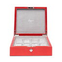 |[g h(Rapport LONDON) Red Crocodile Effect Leather Watch Box