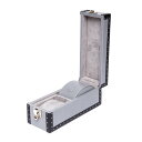 |[g h(Rapport LONDON) New Kensington Two Watch Box in Grey leather