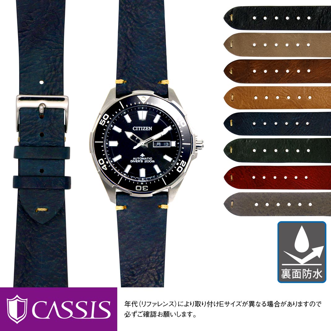 シチズン プロマスター用 裏面防水 CITIZEN PROMASTER にぴったりの ベルト バンド CASSIS カシス GRENOBLE X0031331 簡単ベルト交換用..