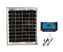 SAYA 12vバッテリーへ充電用 10W ソーラーパネル1枚 10A 12v/24v コントローラーつき
