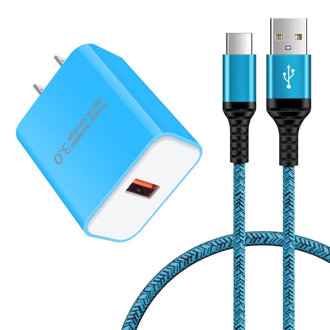 急速 充電器 type-c Android充電器 qc3.0充電器 18W/3A スマホ充電器 Type-C 急速 充電 USB-Cケーブル 0.9m/1本 Q...