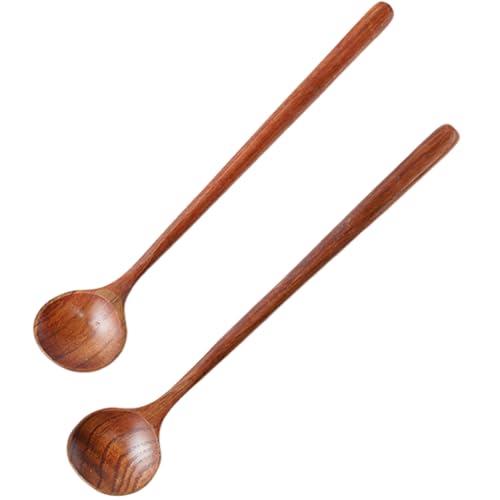 DFsucces スプーン ロングスプーン 天然木製 攪拌スプーン 接着剤無し 高耐熱性 調理用 ドサラダスプー..