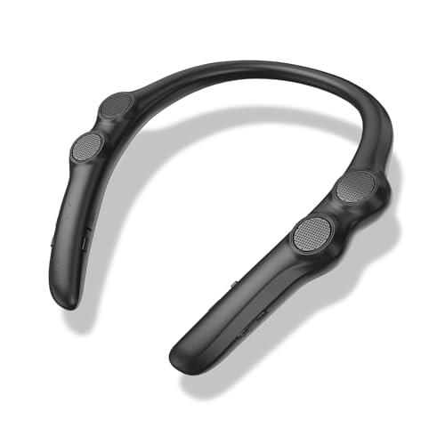 ネックスピーカー 【まるで無重力！超軽量78g】 Bluetooth 5.3 スピーカー ブルートゥース ワイヤレススピーカー テレビ用 高齢者 手元スピーカー 日本語音声案内 首掛けスピーカー 耳元 肩掛け ウェアラブルスピーカー マイク付き 2台同時接続 ハンズフリー通話/テレビ/ゲー