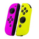 RDFJ Switch Joy-Con用 シリコンケース (L)/(R) カバー スイッチ コントローラ用 保護ケース キズ防止 滑り止め (左紫+右黄)