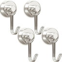 Homion【4個セット】マグネット フック 磁石付き 錆びない ステンレス製 垂直耐荷重10kg 水平耐荷重3kg 直径20MM 防腐食 冷蔵庫 玄関 キー ホルダー キッチン オフィス 浴室 お風呂 壁掛け用