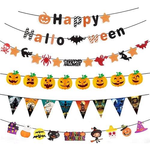 JUTOSU ハロウィン 飾り ガーランド ハロウィンガーランド ハロウィン壁 飾り ハロウィーン 飾り付け ハロウィングッズ ハロウィーン 装飾 吊り旗ぶら下げバナー デコレーション HAPPY HALLOWEEN吊り紙 ハロウィンパーティー デコレーション 飾り付け フラッグガーランド 三