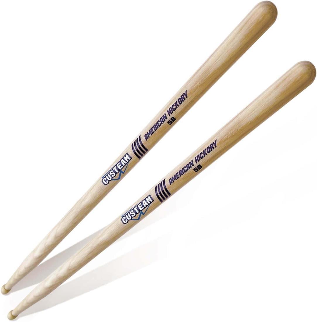 CUSTEAM ドラムスティック 北米産ヒッコリー 5A 7A 5B 2B (一対, 5B)