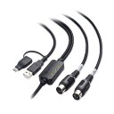 Cable Matters MIDI USB 変換ケーブル - 2m、MIDI ケーブル USBA/USBC、5-Pin DIN、ブラック