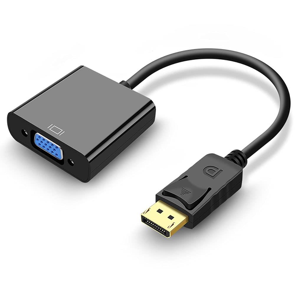 Displayport VGA 変換 アダプタ(オスからメス) ディスプレイポート VGA 変換ケーブル(ブラック) 金メッキコネクター(DP to VGA) サポート1920×1080 最大解像度 コンピューター、デスクトップ、ノートパソコン、PC、モニター、HDTV、プロジェクター、などに