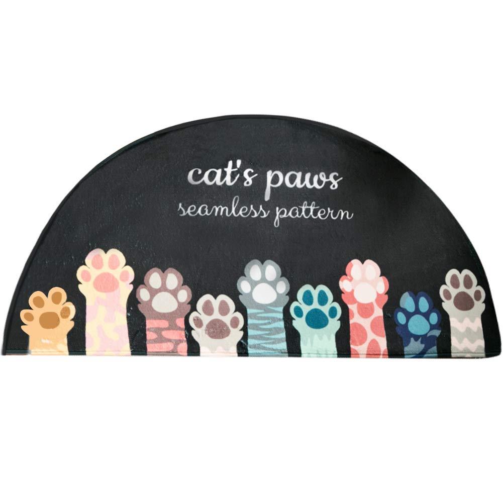 YUYAKESHI玄関マット カーペット ドアマット 室内用 泥落とし 滑り止め 半円 キッチン バスルーム 吸水..