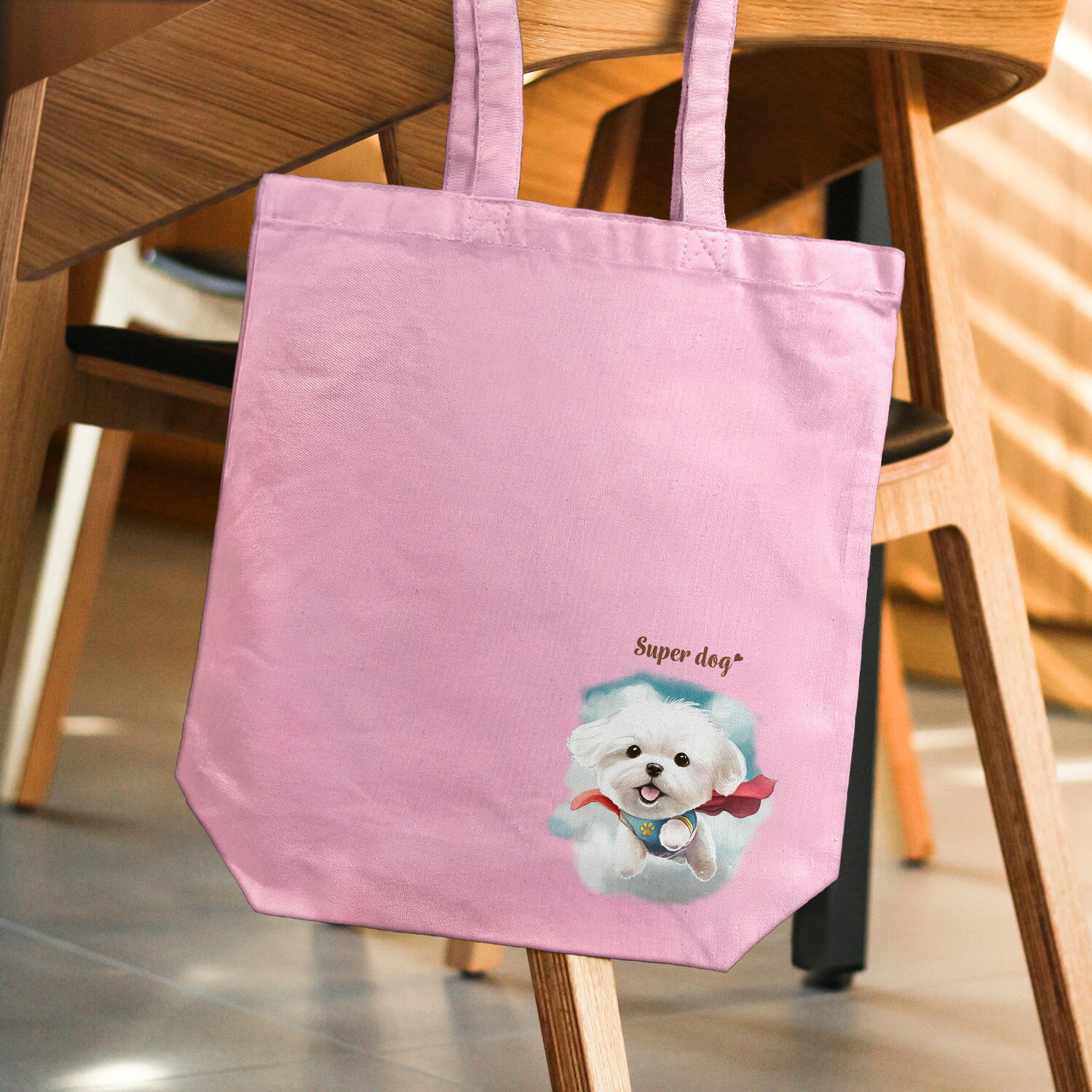 マルチーズ 犬 お散歩バッグ かわいい 名入れ無料 キャンバス トートバッグ ペット 犬グッズ ギフト プレゼント うちの子 おしゃれ 名前入り 名入り バッグ 母の日 コーギーブラザーズ 【 ヒーロー シリーズ 】 MLTCBBG