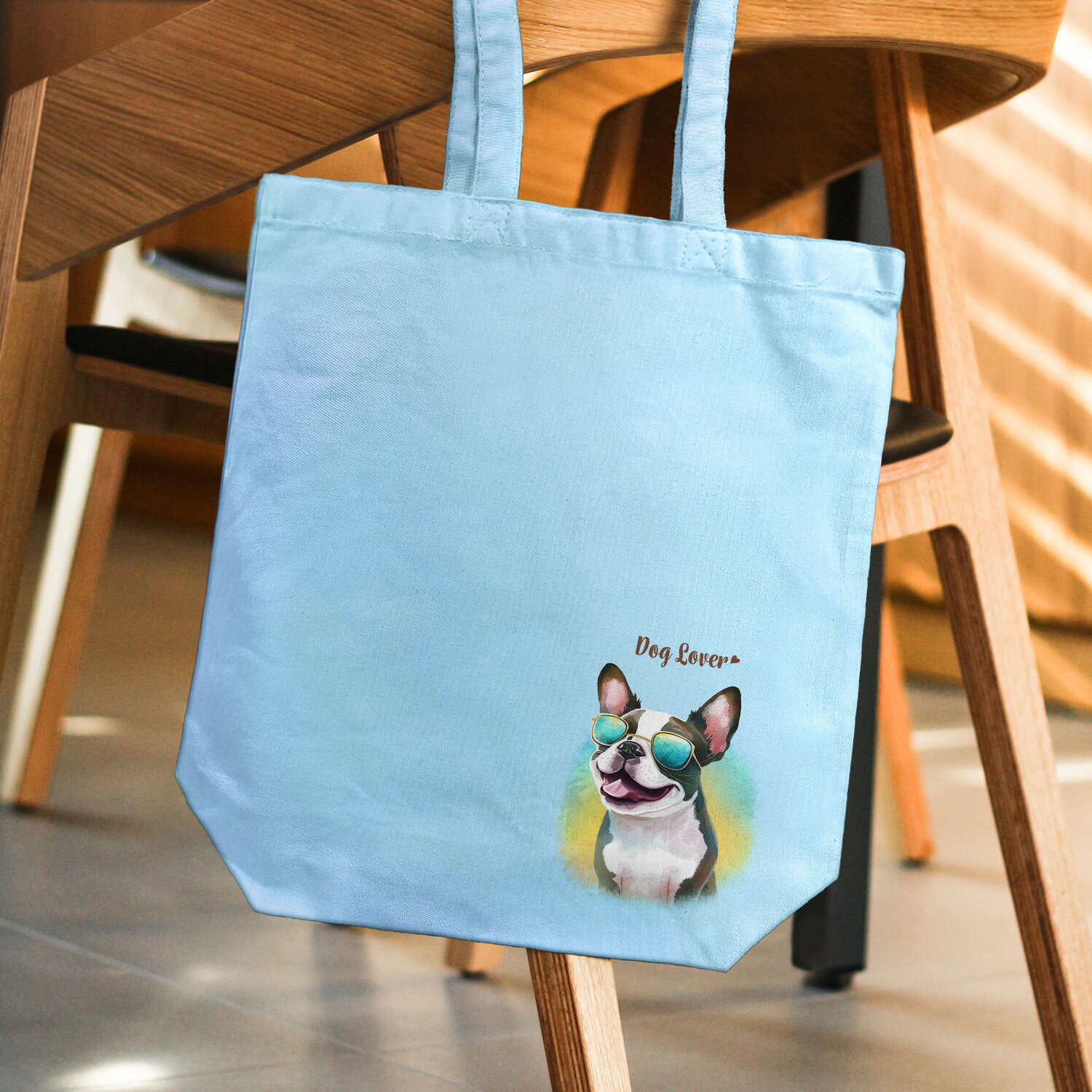 ボストンテリア 犬 お散歩バッグ かわいい 名入れ無料 キャンバス トートバッグ ペット 犬グッズ ギフト プレゼント うちの子 おしゃれ 名前入り 名入り バッグ 母の日 コーギーブラザーズ 【 グラサン シリーズ】 BSTGBBG