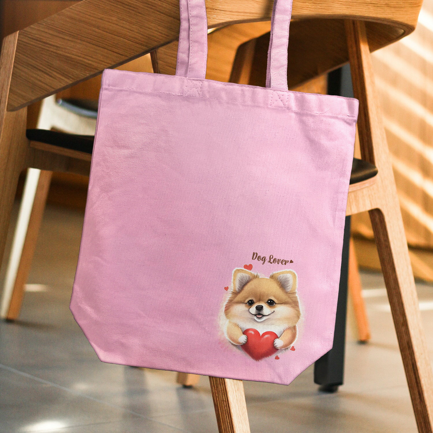 ポメラニアン 犬 お散歩バッグ かわいい 名入れ無料 キャンバス トートバッグ ペット 犬グッズ ギフト プレゼント うちの子 おしゃれ 名前入り 名入り バッグ 母の日 コーギーブラザーズ 【 キュンですシリーズ 】 PMRVBBG