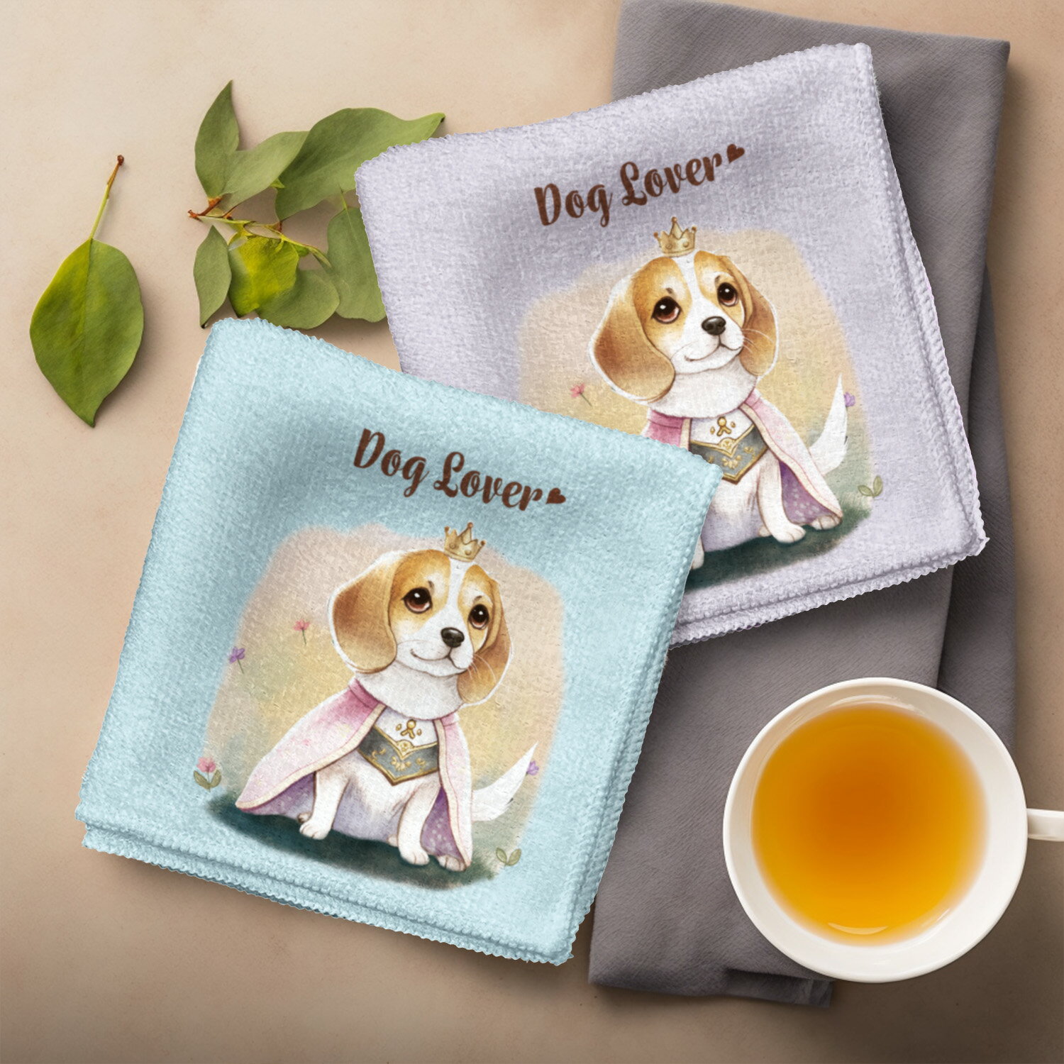 ビーグル 犬 ハンカチ かわいい 名入れ無料 2枚セット ペット うちの子 犬グッズ 犬イラスト プレゼント ギフト 名入れ 名前入り おしゃれ 誕生日 母の日 贈り物 コーギーブラザーズ 【 ロイヤル シリーズ】 BGLPHND