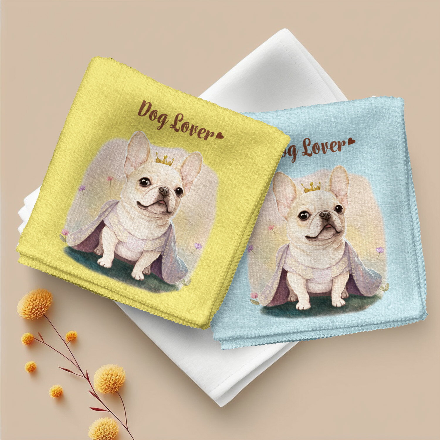 フレンチブルドッグ 犬 ハンカチ かわいい 名入れ無料 2枚セット ペット うちの子 犬グッズ 犬イラスト プレゼント ギフト 名入れ 名前入り おしゃれ 誕生日 母の日 贈り物 コーギーブラザーズ 【 ロイヤル シリーズ】 FBDPHND
