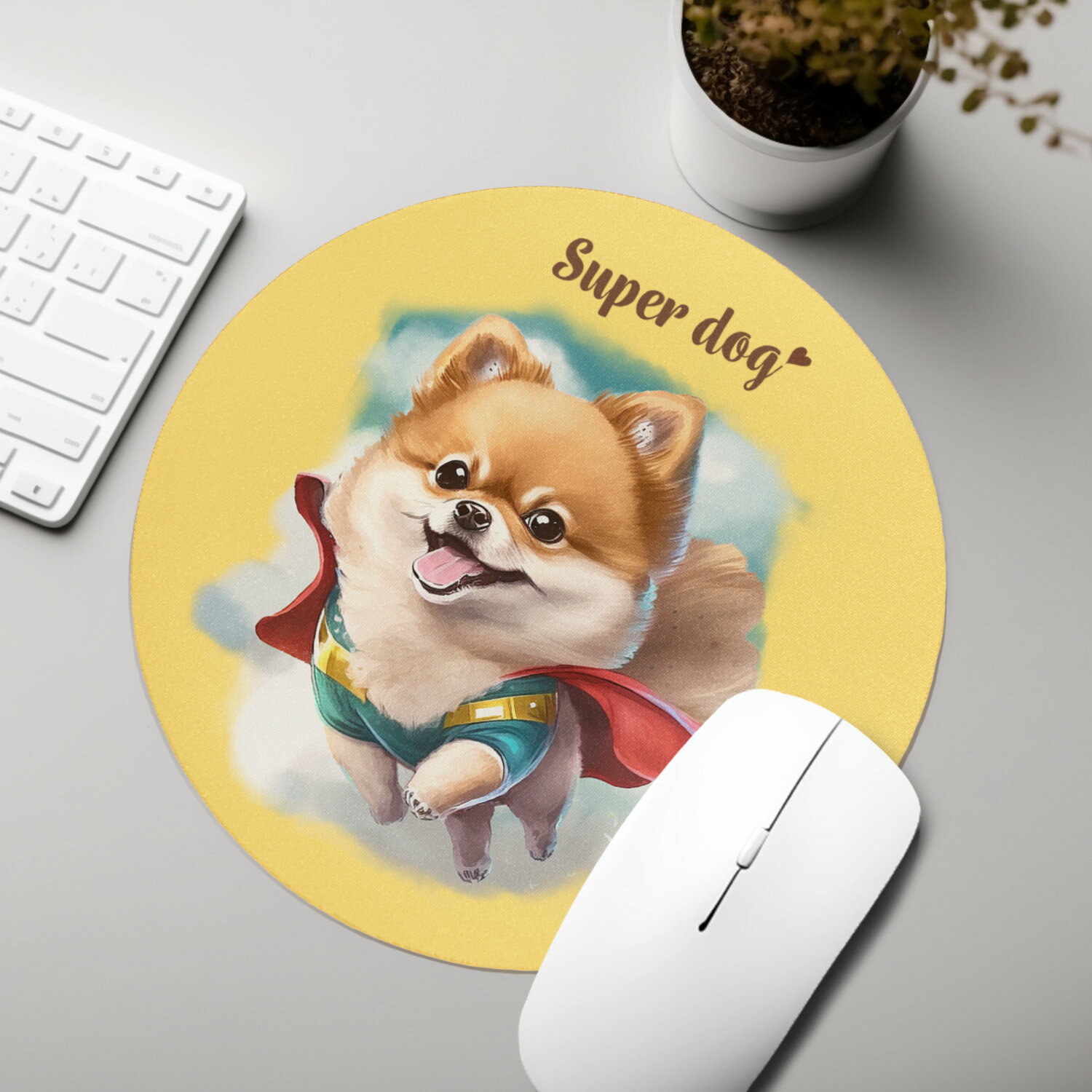 ポメラニアン 犬 マウスパッド かわいい 名入れ無料 ペット うちの子 犬グッズ 犬イラスト パステルカラー ギフト プレゼント 名入れ 誕生日 母の日 贈り物 ノベルティ コーギーブラザーズ 【 ヒーロー シリーズ 】 PMRCMSP