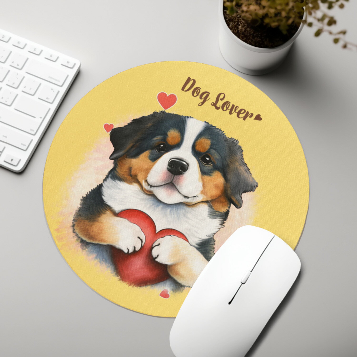 バーニーズマウンテン 犬 マウスパッド かわいい 名入れ無料 ペット うちの子 犬グッズ 犬イラスト パステルカラー ギフト プレゼント 名入れ 誕生日 母の日 贈り物 ノベルティ コーギーブラザーズ 【 キュンですシリーズ 】 BNSVMSP