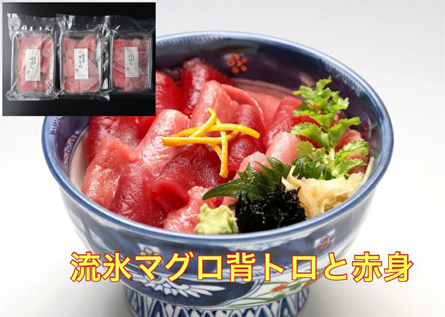 送料無料　豊洲の鮪屋がつくる流氷南マグロ背トロとメバチ鮪赤身　刺身/ギフト/お歳暮/夕食/海鮮/刺身/海鮮丼　九州・沖縄は冷蔵発送になります。